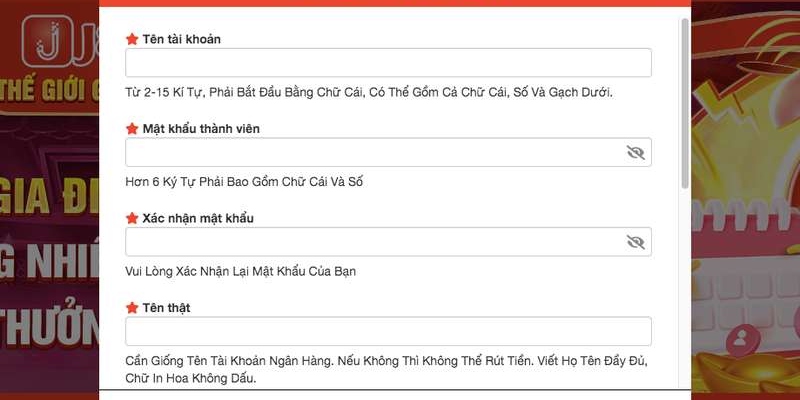Cập nhật dữ liệu cá nhân chuẩn xác để đăng ký J88